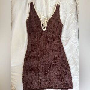 Abercrombie Brown Crochet Cover Up